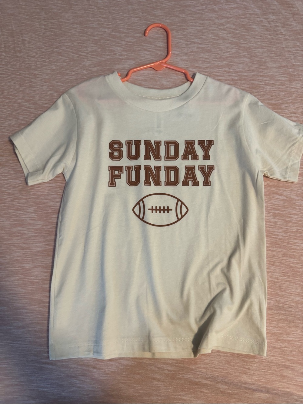 Sunday Funday Kids Graphic Tee - Cream with Brown Print NWT size 5T